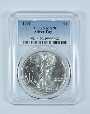 1991 American Silver Eagle MS70 PCGS Blue Label