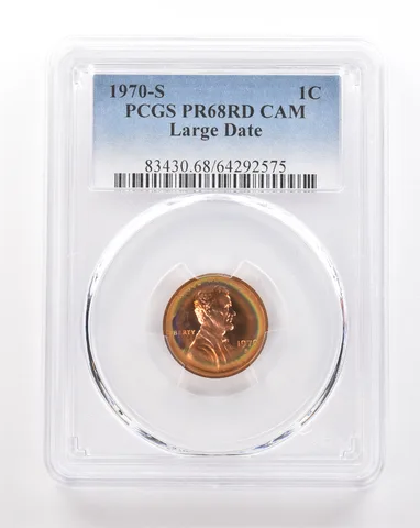 1970-S Lincoln Memorial Cent Large Date PR68 RD CAM PCGS Beautiful Tone *3460