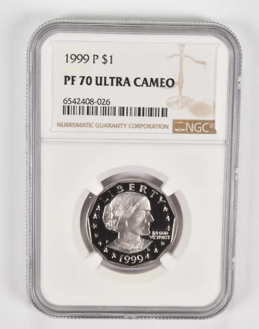 1999-P Susan B Anthony Dollar PF70 UCam NGC Brown Lbl