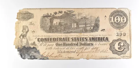 1862 $100 Confederate States Of America T-40 Large Note a8621