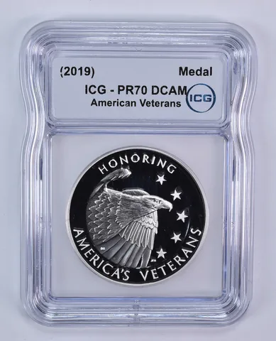 (2019) American Veterans Silver Medal PR70 DCAM ICG