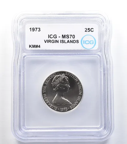 1973 Virgin Islands 25 Cents KM#4 MS70 ICG *7978