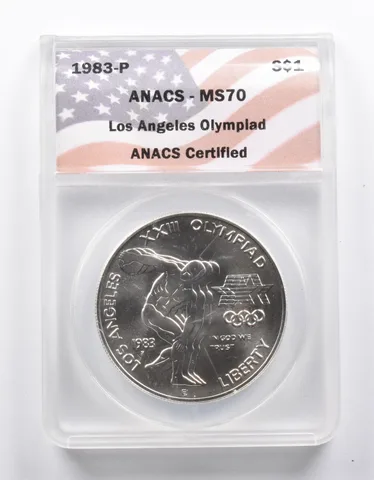MS70 1993-P Los Angeles Olympiad Commemorative Silver Dollar ANACS a1023