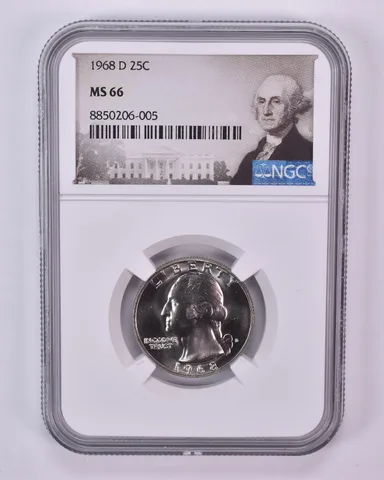 1968-D Washington Quarter MS66 NGC Special Label