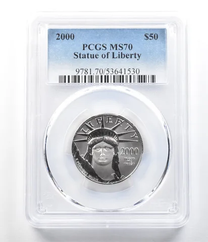 2000 $50 American Platinum Eagle 1/2 Oz Platinum MS70 PCGS *3592