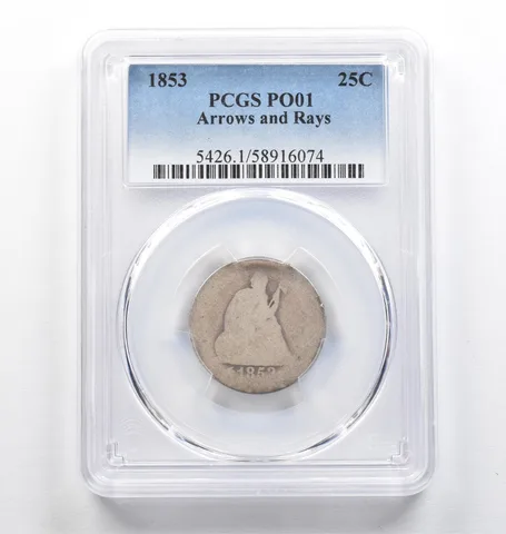 1853 Seated Liberty Quarter Arrows And Rays PO01 PCGS Lowball *9450