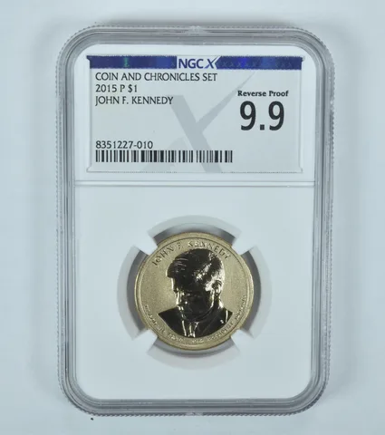 2015-P John F Kennedy $1 Coin & Chronicles Reverse Proof 9.9 NGC X NGCX
