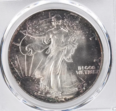 1990 American Silver Eagle MS69 PCGS Beautiful Tone *1128