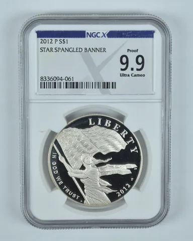 2012-P Star Spangled Banner Commemorative Silver Dollar Proof 9.9 NGC X