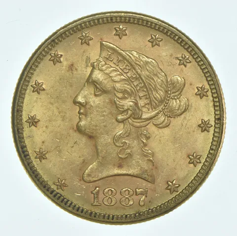 1887 $10 Liberty Head Gold Eagle a9375