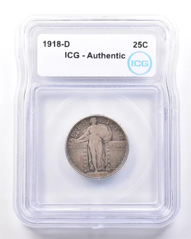 1918-D Standing Liberty Quarter Authentic ICG *7237