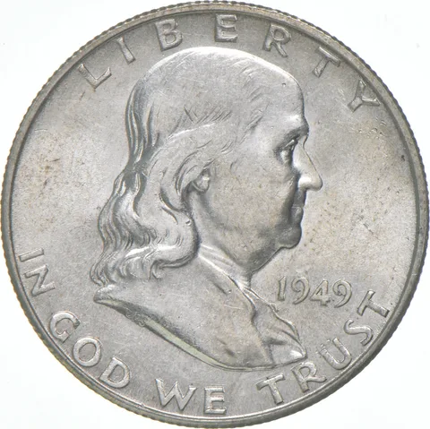 1949-S Franklin Half Dollar AU 90% Silver