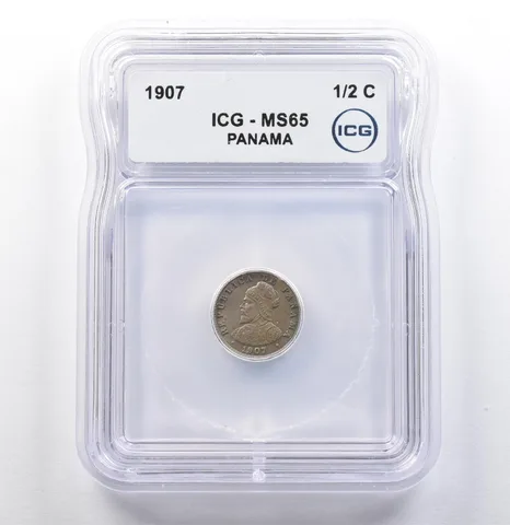 1907 Panama 1/2 Centesimo MS65 ICG *9872