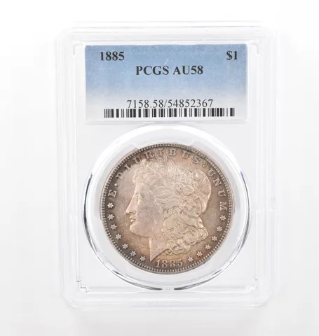 1885 Morgan Silver Dollar AU58 PCGS Beautiful Tone *2096
