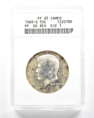 1969-S Kennedy Half Dollar DDR Die 1 PF65 Cameo ANACS *2070