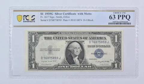 1935 G $1 Silver Certificate With Motto Fr#1617 Choice Unc 63 PPQ PCGS