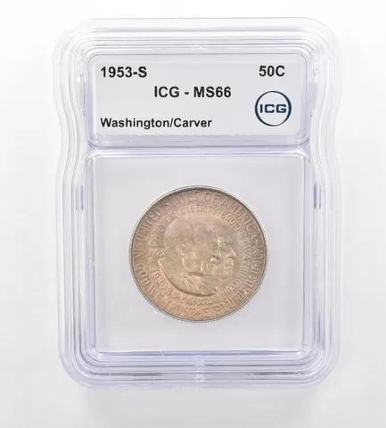 1953-S Washington Carver Commemorative Dollar MS66 ICG Beautiful Tone *7513
