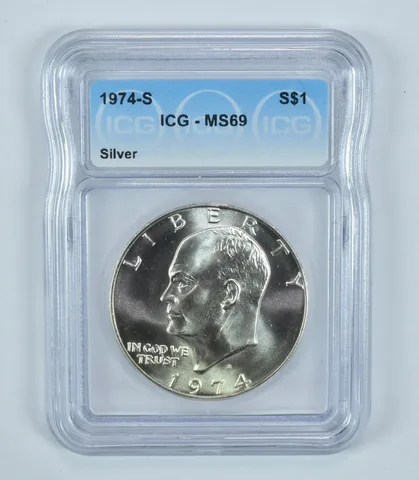1974-S Eisenhower $1 Silver MS69 ICG