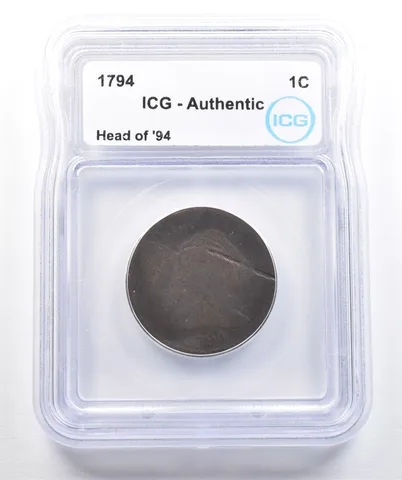 1794 Liberty Cap Large Cent Head Of 94 Authentic ICG *7399