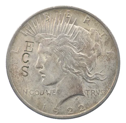1922 Peace Silver Dollar ECS Counterstamp a2274