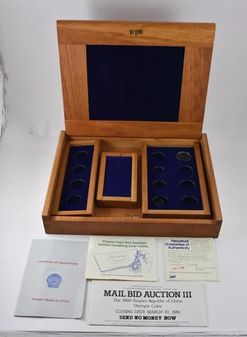 1980 China Olympic Coins Legal Tender Set OGP - NO Coins a0694