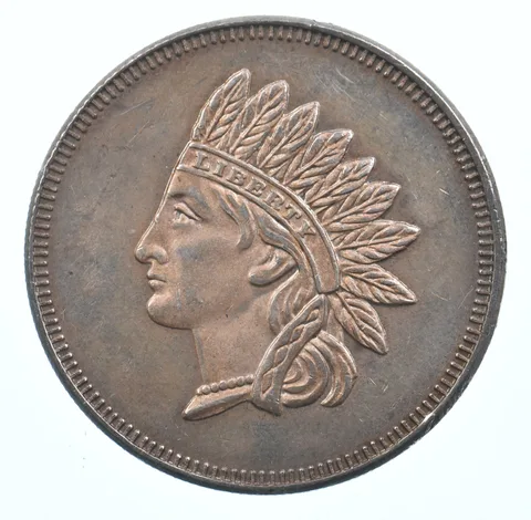 VINTAGE Art Bar/RoundIndian Head Pattern 1 Oz. .999 SilverOne Troy Ounce *875