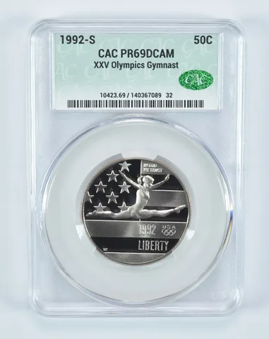 1992-S Olympic Gymnastics Commemorative Half Dollar PR69 DCAM CAC CACg