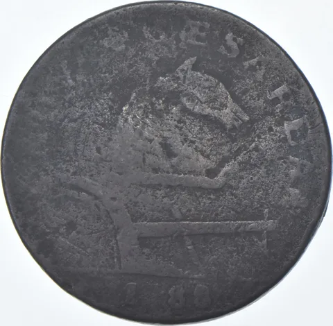 1788 New Jersey US Pre-Federal Copper Cent - M-77-dd - R3 - Running Fox a9581