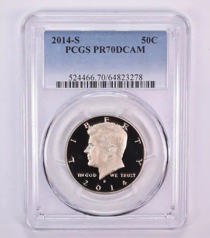 2014-S Kennedy Half Dollar PR70 DCAM PCGS Blue Label
