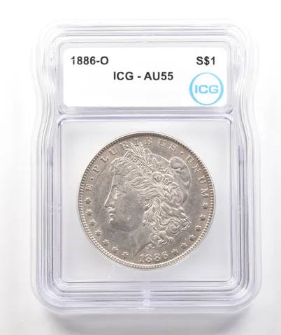 1886-O Morgan Silver Dollar AU55 ICG a4271