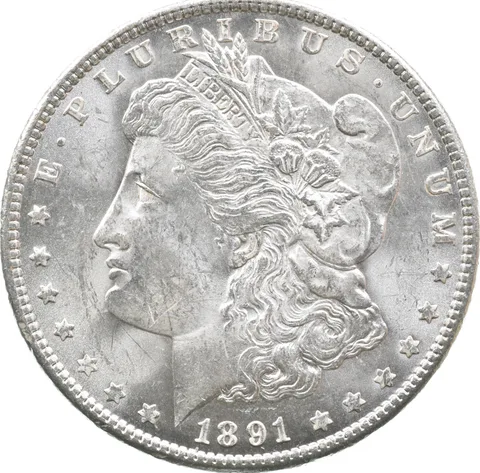 1891 Morgan Silver Dollar a2851