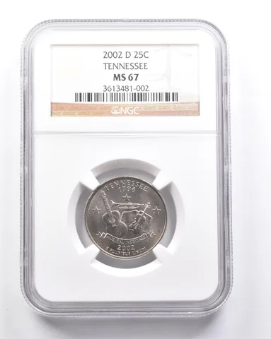 MS67 2002-D Washington State Quarter Tennessee NGC a6308