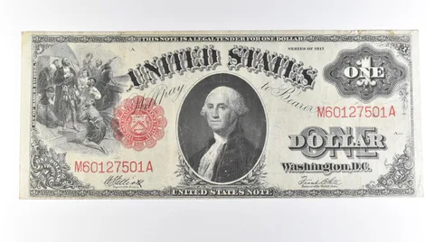 1917 $1 Legal Tender Large Note Red Seal FR#38 *0619