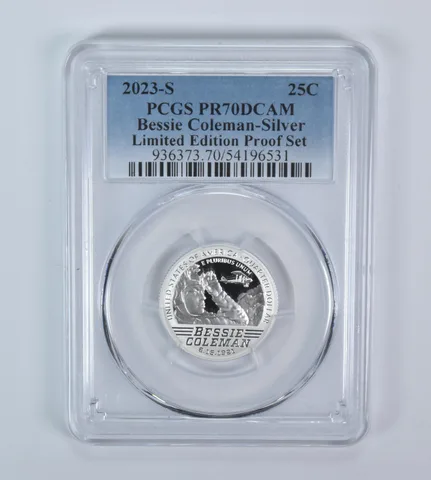 2023-S Am. Women Quarter Bessie Coleman Silver Limited Ed Set PR70 DCAM PCGS