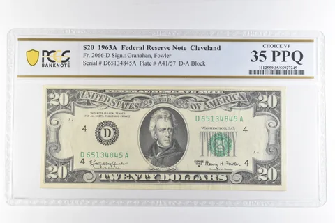 1963 A $20 Cleveland OH FRN Fr#2066-D Choice VF 35 PPQ PCGS *6882