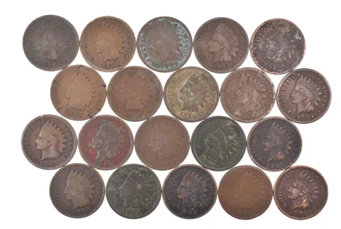 Lot 20 1800's 1890-1899 Indian Head Penny Cents US Coin Collection 2/5 Roll *509