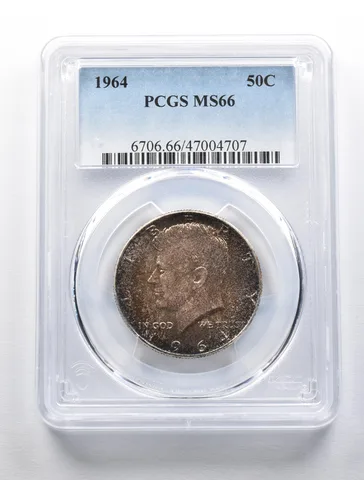 MS66 1964 Kennedy Half Dollar PCGS Insane Color a2240