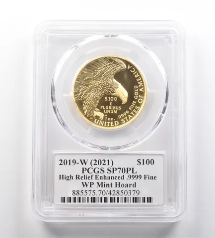 2019-W (2021) $100 Gold Liberty 1 Oz WP Hoard HR Enhanced SP70 PL PCGS *2583