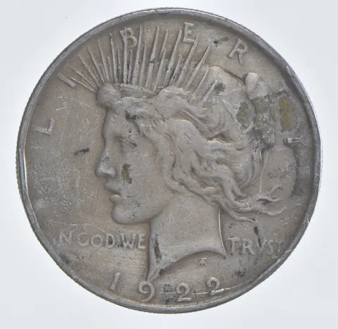 Better - 1922 Peace Silver Dollar - 90% US Coin *637