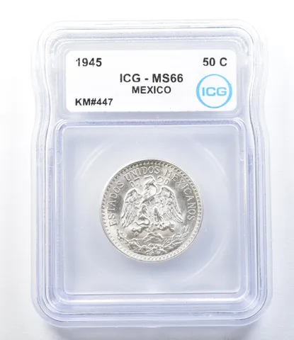 1945 Mexico 50 Centavos KM#447 MS66 ICG *8831