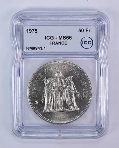 1975 France 50 Francs KM#941.1 MS66 ICG
