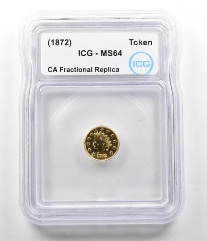 (1872) California Fractional Gold Token Indian Head Dollar MS64 ICG a4938