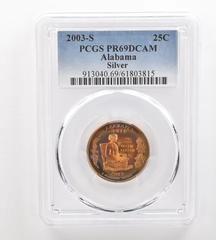 2003-S Washington State Quarter Alabama Silver PR69 DCAM PCGS Nice Tone *3270
