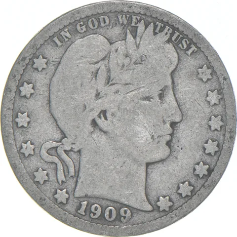 1909-D Barber Quarter Average Circ