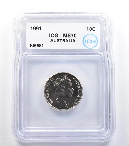1991 Australia 10 Cents KM#81 MS70 ICG *7886