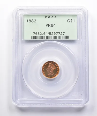 PR64 1882 $1 Indian Princess Head Gold Dollar PCGS OGH a3624