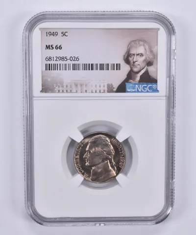 1949 Jefferson Nickel 5c MS66 NGC Special Label