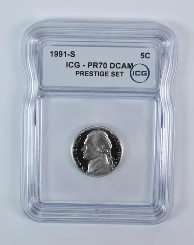 1991-S Jefferson Nickel Prestige Set PR70 DCAM ICG