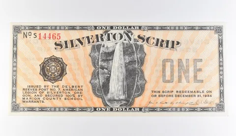 1934 $1 Silverton OR Scrip *9759