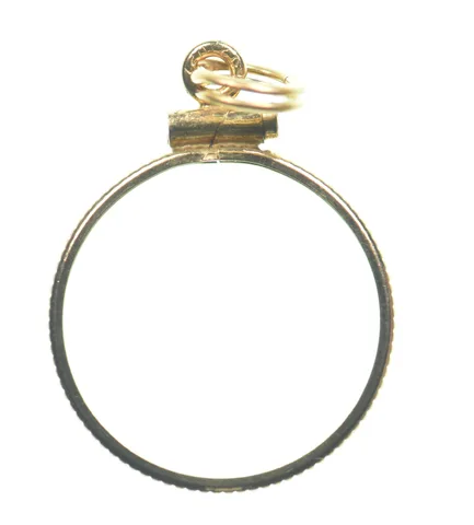 12k 0.7 Gram Gold Filled 15.5mm Coin Bezel Pendant Frame Edge *4985